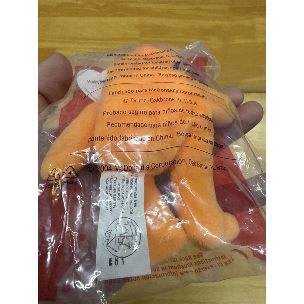 2004 McDonalds ty Beanie Babies #7 Happy Meal promo 25th Bear orange bear SEALED - Picture 3 of 4